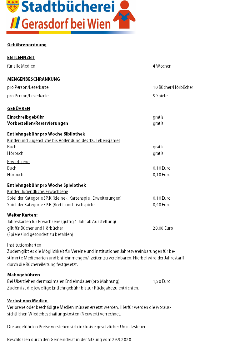 Grafik Gebührenordnung