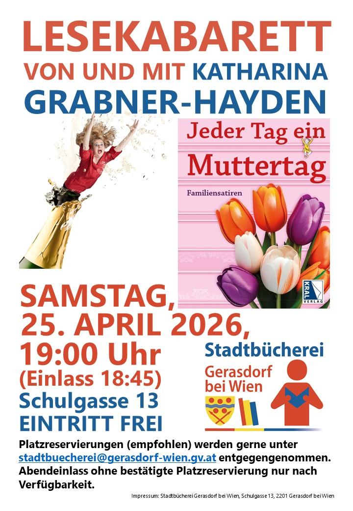 Plakat für Lesekabarett Katharina Grabner-Hayden