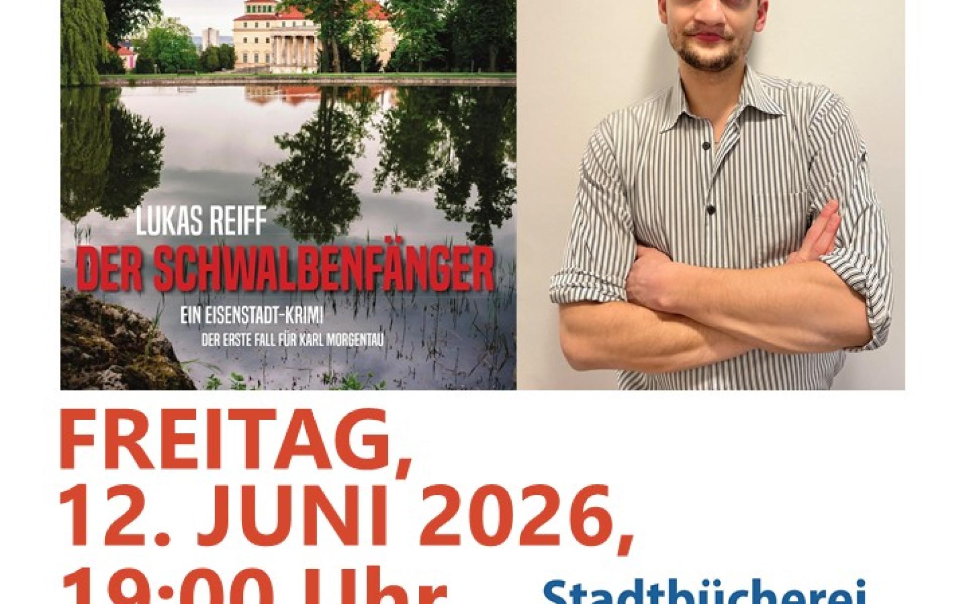 Plakat über Krimilesung mit Lukas Reiff